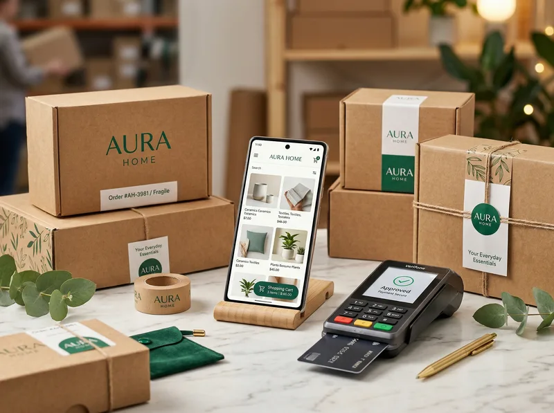 E-commerce fulfillment with online store and payment terminal